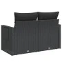 Sofá de jardín 2 plazas con cojines ratán sintético negro by , Outdoor sofas - Ref: Foro24-365990, Price: 209,27 €, Discount: %