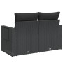 Sofá de jardín 2 plazas con cojines ratán sintético negro by , Outdoor sofas - Ref: Foro24-365990, Price: 187,13 €, Discount: %