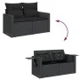 Sofá de jardín 2 plazas con cojines ratán sintético negro by , Outdoor sofas - Ref: Foro24-365990, Price: 209,27 €, Discount: %