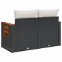 Sofá de jardín 2 plazas con cojines ratán sintético negro by , Outdoor sofas - Ref: Foro24-366021, Price: 168,17 €, Discount: %