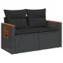 Sofá de jardín 2 plazas con cojines ratán sintético negro by , Outdoor sofas - Ref: Foro24-365978, Price: 183,15 €, Discount: %