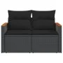 Sofá de jardín 2 plazas con cojines ratán sintético negro by , Outdoor sofas - Ref: Foro24-365978, Price: 183,15 €, Discount: %