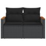 Zweiplätziges Gartensofa mit schwarzen Kunststoff-Rattan-Kissen. von , Outdoor-Sofas - Ref: Foro24-365978, Preis: 171,36 €, R...