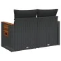 Sofá de jardín 2 plazas con cojines ratán sintético negro by , Outdoor sofas - Ref: Foro24-365978, Price: 183,15 €, Discount: %