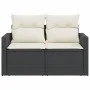 Sofá de jardín 2 plazas con cojines ratán sintético negro by , Outdoor sofas - Ref: Foro24-366016, Price: 152,75 €, Discount: %