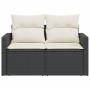 Sofá de jardín 2 plazas con cojines ratán sintético negro by , Outdoor sofas - Ref: Foro24-366016, Price: 160,93 €, Discount: %
