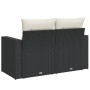 Zweiplätziges Gartensofa mit schwarzen Kunststoff-Rattan-Kissen. von , Outdoor-Sofas - Ref: Foro24-366016, Preis: 160,93 €, R...