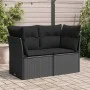 Zweiplätziges Gartensofa mit schwarzen Kunststoff-Rattan-Kissen. von , Outdoor-Sofas - Ref: Foro24-365986, Preis: 156,53 €, R...