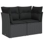 Sofá de jardín 2 plazas con cojines ratán sintético negro by , Outdoor sofas - Ref: Foro24-365986, Price: 166,22 €, Discount: %