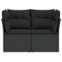 Sofá de jardín 2 plazas con cojines ratán sintético negro by , Outdoor sofas - Ref: Foro24-365986, Price: 166,22 €, Discount: %
