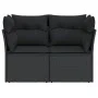 Zweiplätziges Gartensofa mit schwarzen Kunststoff-Rattan-Kissen. von , Outdoor-Sofas - Ref: Foro24-365986, Preis: 156,53 €, R...