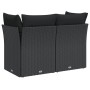 Sofá de jardín 2 plazas con cojines ratán sintético negro by , Outdoor sofas - Ref: Foro24-365986, Price: 166,22 €, Discount: %