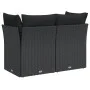 Zweiplätziges Gartensofa mit schwarzen Kunststoff-Rattan-Kissen. von , Outdoor-Sofas - Ref: Foro24-365986, Preis: 156,53 €, R...
