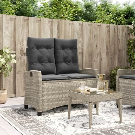 Garten-Liegestuhl mit grauen Kissen aus synthetischem Rattan von , Gartenbänke - Ref: Foro24-368231, Preis: 198,59 €, Rabatt: %