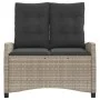 Sillón reclinable de jardín con cojines ratán sintético gris by , garden benches - Ref: Foro24-368231, Price: 182,56 €, Disco...