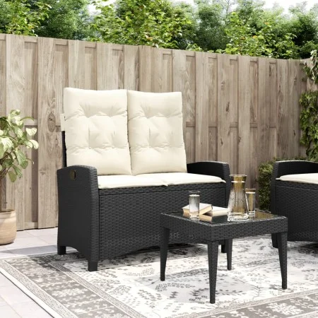 Garten-Liegesessel mit schwarzen Kunststoff-Rattan-Kissen. von , Gartenbänke - Ref: Foro24-368225, Preis: 194,24 €, Rabatt: %