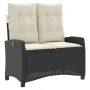 Sillón reclinable de jardín con cojines ratán sintético negro de , Bancos de jardín - Ref: Foro24-368225, Precio: 178,32 €, D...