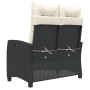 Sillón reclinable de jardín con cojines ratán sintético negro by , garden benches - Ref: Foro24-368225, Price: 151,47 €, Disc...