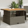 Mesa de jardín ratán PE y madera acacia gris 110x110x71 cm by , Garden tables - Ref: Foro24-368273, Price: 182,18 €, Discount: %
