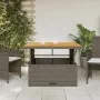 Gartentisch aus grauem PE-Rattan und Akazienholz 110x110x71 cm von , Gartentische - Ref: Foro24-368273, Preis: 179,01 €, Raba...