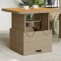Gartentisch aus Kunst-Rattan und Akazienholz in Beige, 80x80x71 cm. von , Gartentische - Ref: Foro24-368271, Preis: 145,26 €,...