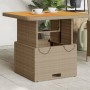 Mesa de jardín ratán sintético madera acacia beige 80x80x71 cm by , Garden tables - Ref: Foro24-368271, Price: 129,92 €, Disc...