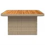 Gartentisch aus Kunst-Rattan und Akazienholz in Beige, 80x80x71 cm. von , Gartentische - Ref: Foro24-368271, Preis: 145,26 €,...