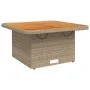 Gartentisch aus Kunst-Rattan und Akazienholz in Beige, 80x80x71 cm. von , Gartentische - Ref: Foro24-368271, Preis: 145,26 €,...