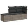 Set de sofá de jardín 3 pzas y cojines ratán sintético gris de , Conjuntos de jardín - Ref: Foro24-3249309, Precio: 192,68 €,...