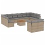 Gartensofagarnitur mit 13-teiligen Kissen aus synthetischem Rattan in Beige. von , Gartensets - Ref: Foro24-3223917, Preis: 7...