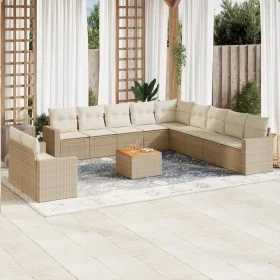 Set de sofás de jardín 12 pzas y cojines ratán sintético marrón by , Garden sets - Ref: Foro24-3224203, Price: 856,78 €, Disc...