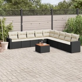 Gartensofa-Set, 10-teilig, mit schwarzen Kissen und synthetischem Rattan. von , Gartensets - Ref: Foro24-3224166, Preis: 555,...