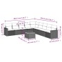 Gartensofa-Set, 10-teilig, mit schwarzen Kissen und synthetischem Rattan. von , Gartensets - Ref: Foro24-3224166, Preis: 535,...