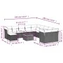 Set de sofás de jardín 12 pzas con cojines ratán sintético gris by , Garden sets - Ref: Foro24-3223981, Price: 661,31 €, Disc...