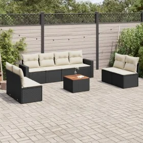 Set de sofás de jardín 8 piezas y cojines ratán sintético negro de , Conjuntos de jardín - Ref: Foro24-3224082, Precio: 476,7...