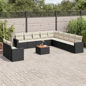 12-teiliges Gartensofa-Set mit schwarzen Kissen aus synthetischem Rattan. von , Gartensets - Ref: Foro24-3224201, Preis: 743,...