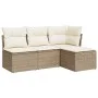 Juego de sofás jardín con cojines 4 pzas ratán sintético beige by , Garden sets - Ref: Foro24-3249337, Price: 258,93 €, Disco...