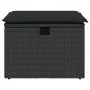 Gartenhocker aus schwarzem Kunststoff-Rattan und Kissen 55x55x37cm von , Hocker für den Außenbereich - Ref: Foro24-365967, Pr...