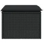 Taburete de jardín de ratán sintético negro y cojín 55x55x37cm by , Outdoor ottomans - Ref: Foro24-365967, Price: 63,60 €, Di...