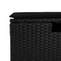 Gartenhocker aus schwarzem Kunststoff-Rattan und Kissen 55x55x37cm von , Hocker für den Außenbereich - Ref: Foro24-365967, Pr...