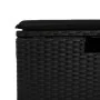 Gartenhocker aus schwarzem Kunststoff-Rattan und Kissen 55x55x37cm von , Hocker für den Außenbereich - Ref: Foro24-365967, Pr...