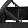 Gartenhocker aus schwarzem Kunststoff-Rattan und Kissen 55x55x37cm von , Hocker für den Außenbereich - Ref: Foro24-365967, Pr...
