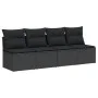 Sofá de jardín de 4 plazas con cojines en ratán sintético negro by , Outdoor sofas - Ref: Foro24-365965, Price: 223,37 €, Dis...