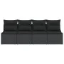 Sofá de jardín de 4 plazas con cojines en ratán sintético negro by , Outdoor sofas - Ref: Foro24-365965, Price: 223,37 €, Dis...