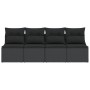 Sofá de jardín de 4 plazas con cojines en ratán sintético negro by , Outdoor sofas - Ref: Foro24-365965, Price: 226,73 €, Dis...