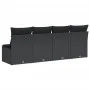 Sofá de jardín de 4 plazas con cojines en ratán sintético negro by , Outdoor sofas - Ref: Foro24-365965, Price: 223,37 €, Dis...