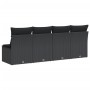 Sofá de jardín de 4 plazas con cojines en ratán sintético negro by , Outdoor sofas - Ref: Foro24-365965, Price: 226,73 €, Dis...