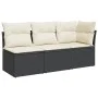 Dreisitziges Gartensofa mit PE-Rattan-Kissen in Schwarz. von , Outdoor-Sofas - Ref: Foro24-366014, Preis: 175,75 €, Rabatt: %