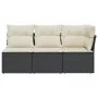 Dreisitziges Gartensofa mit PE-Rattan-Kissen in Schwarz. von , Outdoor-Sofas - Ref: Foro24-366014, Preis: 175,75 €, Rabatt: %