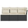 Sofá de jardín de 3 plazas con cojines de ratan PE en negro by , Outdoor sofas - Ref: Foro24-366014, Price: 180,86 €, Discoun...